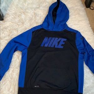 Blue and Black Nike Hoodie